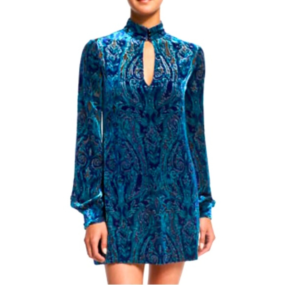 Nanette Lapore, paisley velvet mini dress. Size 4. Never been worn.